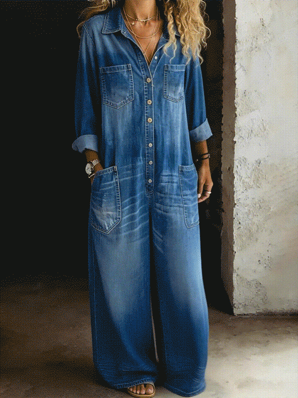 Lena™ – La combinaison en denim qui vous suit partout