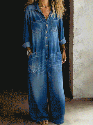 Lena™ – La combinaison en denim qui vous suit partout