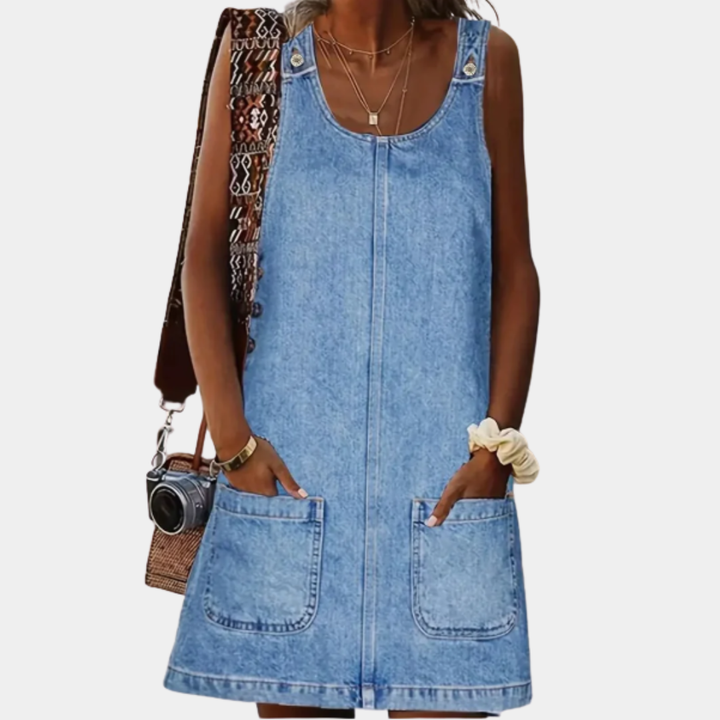 Saylor™ – La robe effet denim sans manches, légère et facile pour tous les jours