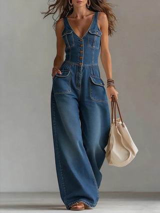 Sophie™ – La combinaison denim ample et douce pour bouger librement