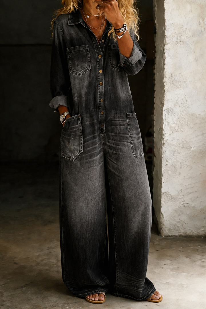 Lena™ – La combinaison en denim qui vous suit partout