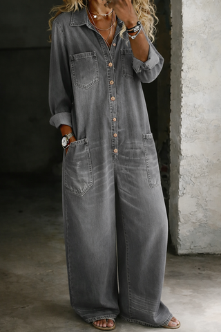 Lena™ – La combinaison en denim qui vous suit partout