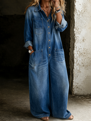 Lena™ – La combinaison en denim qui vous suit partout