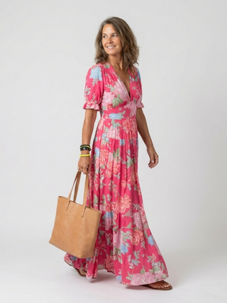 Léonie – Robe longue fluide fleurie