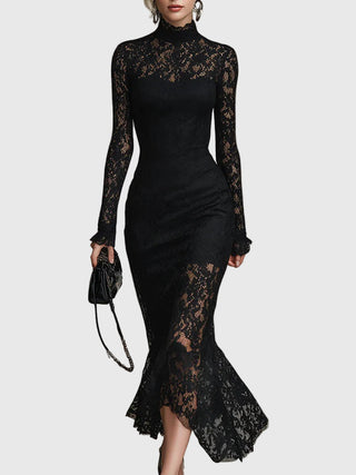 Monica | Robe Maxi Évasée en Dentelle Élégante