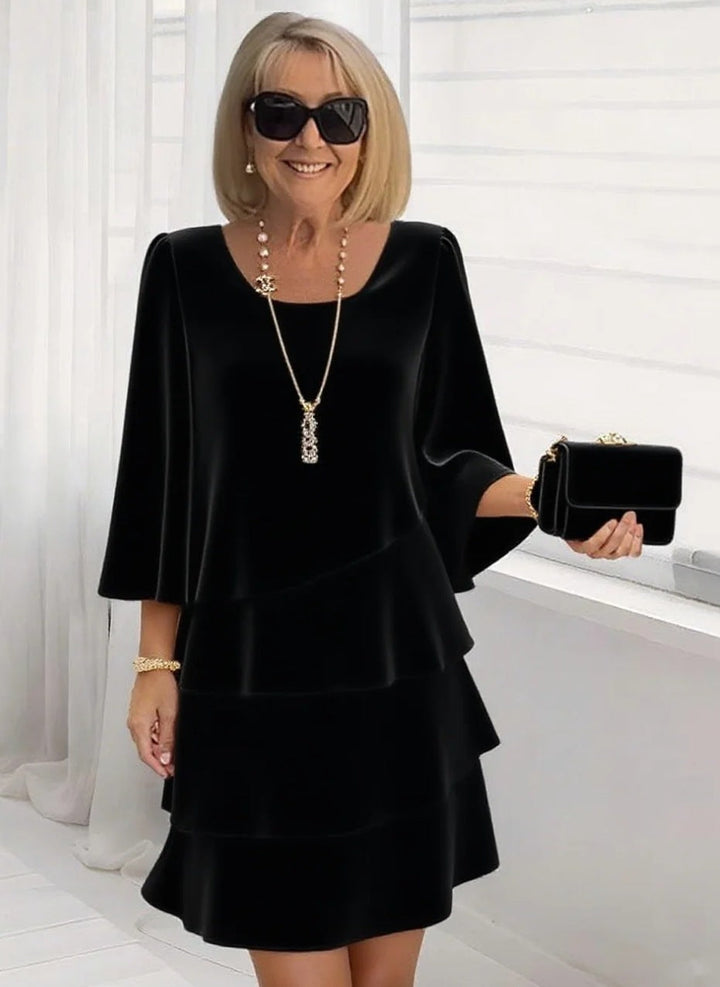 Margaux – Robe midi élégante à volants