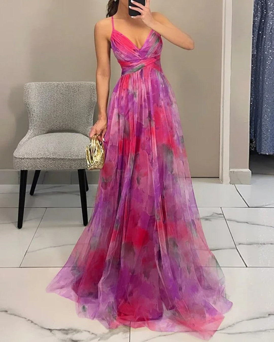Claudia |™ Robe longue envoûtante avec imprimé floral