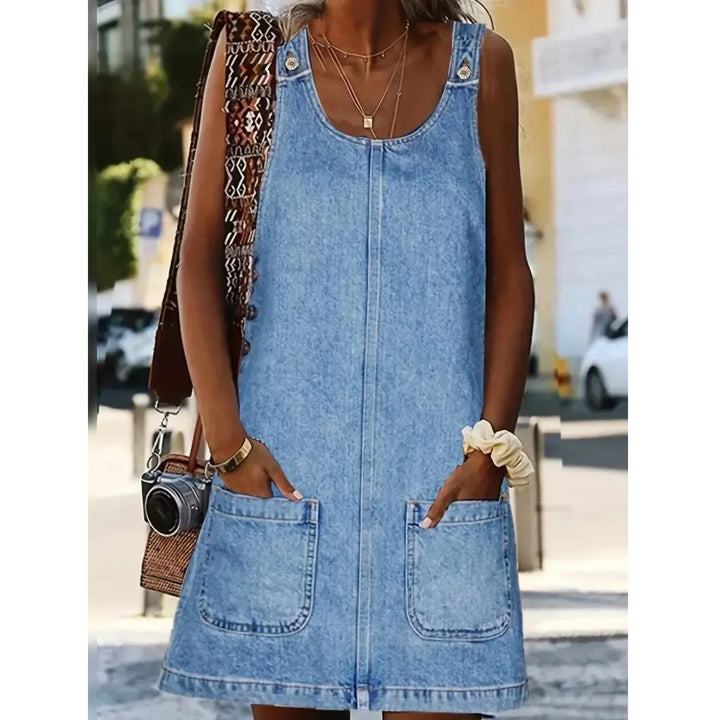 Saylor™ – La robe effet denim sans manches, légère et facile pour tous les jours