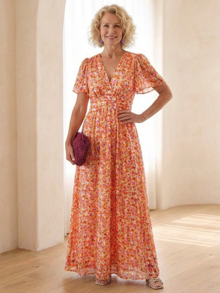 Élina – Robe longue fluide fleurie