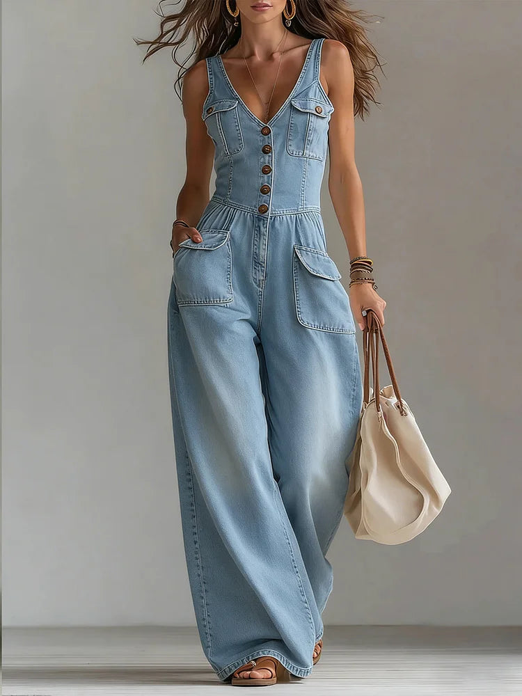 Sophie™ – La combinaison denim ample et douce pour bouger librement