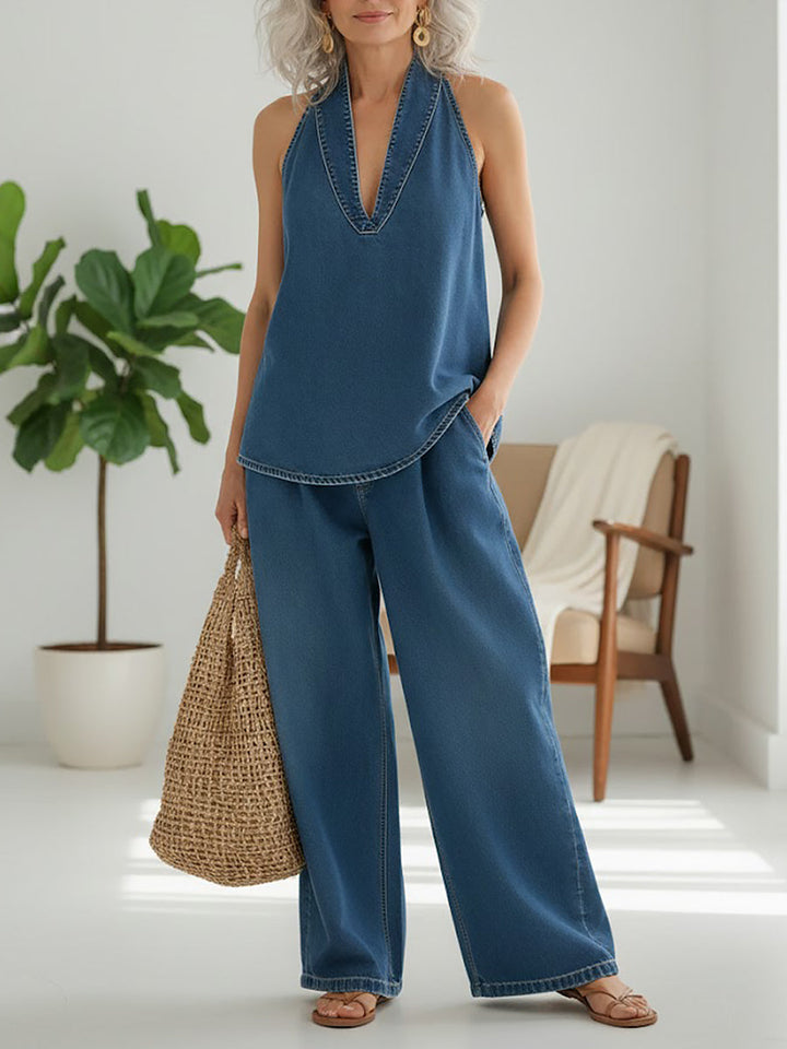 Ivy™ – L'ensemble deux pièces en denim délavé, léger et facile à porter du matin au soir