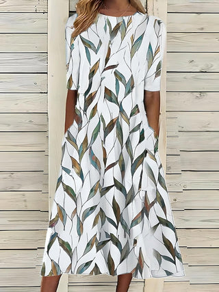 Annie – Robe midi fluide et confortable à imprimé floral