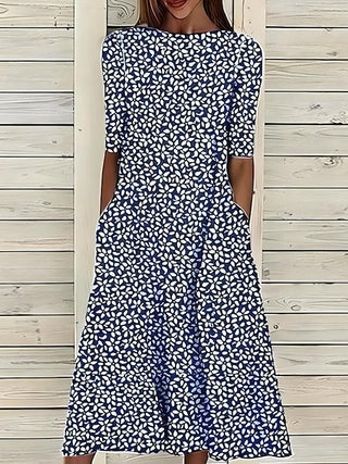 Annie – Robe midi fluide et confortable à imprimé floral